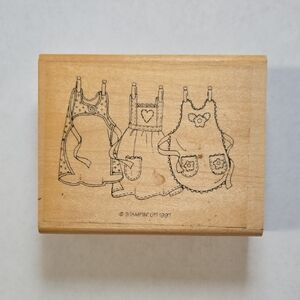 Stampin' Up! 1997 Wooden Stamp with Apron Trio Design